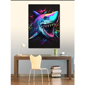 Kanvas Tablo Renkli Köpekbalığı 100x140 cm