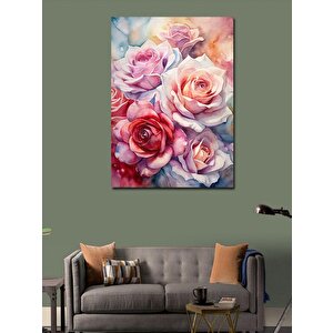 Kanvas Tablo Pembe Beyaz Çiçekler 100x140 cm