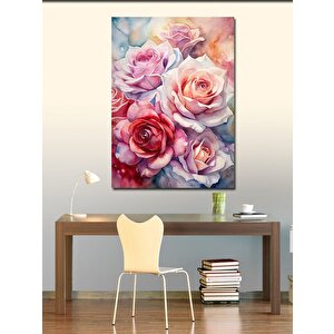 Kanvas Tablo Pembe Beyaz Çiçekler 100x140 cm