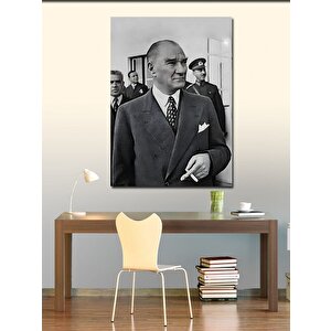 Kanvas Tablo Siyah Beyaz Atatürk 50x70 cm