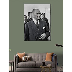 Kanvas Tablo Siyah Beyaz Atatürk 70x100 cm