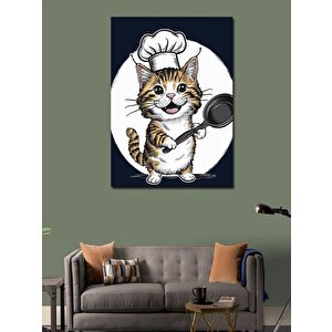 Kanvas Tablo Aşçı Kedi 100x140 cm