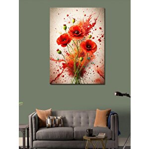 Kanvas Tablo Kırmızı Çiçekler 70x100 cm