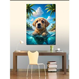 Kanvas Tablo Yüzen Köpek 70x100 cm