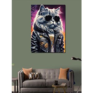 Kanvas Tablo Güneş Gözlüklü Kedi 70x100 cm
