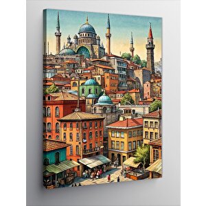 Kanvas Tablo Şehir Ve Cami 100x140 cm