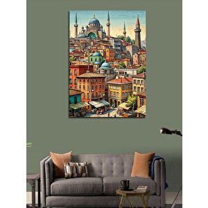 Kanvas Tablo Şehir Ve Cami 100x140 cm