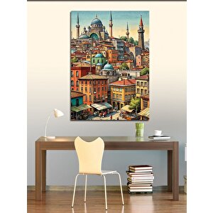 Kanvas Tablo Şehir Ve Cami 100x140 cm