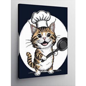 Kanvas Tablo Aşçı Kedi 70x100 cm