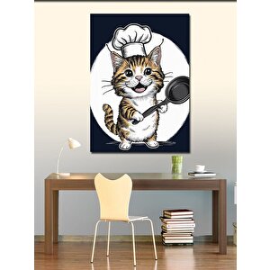 Kanvas Tablo Aşçı Kedi 70x100 cm