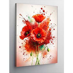 Kanvas Tablo Kırmızı Çiçekler 70x100 cm