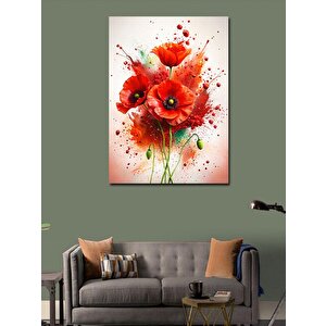 Kanvas Tablo Kırmızı Çiçekler 70x100 cm