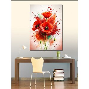 Kanvas Tablo Kırmızı Çiçekler 70x100 cm