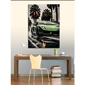 Kanvas Tablo Yeşil Spor Araba 50x70 cm