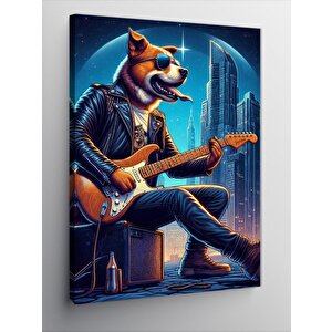 Kanvas Tablo Gitar Çalan Köpek 70x100 cm