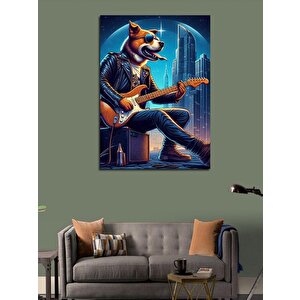 Kanvas Tablo Gitar Çalan Köpek 70x100 cm