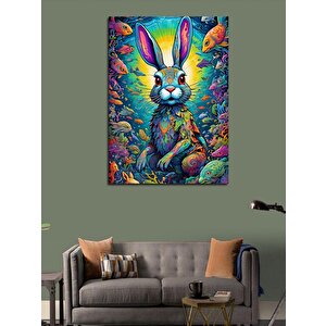 Kanvas Tablo Tribal Tavşan Ve Balıklar 100x140 cm