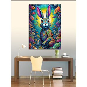 Kanvas Tablo Tribal Tavşan Ve Balıklar 100x140 cm