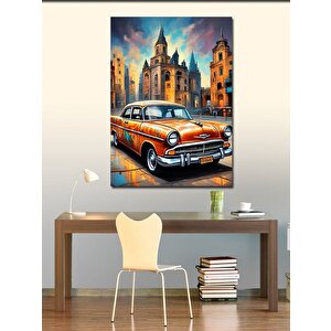Kanvas Tablo Turuncu Klasik Araba 70x100 cm