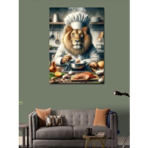 Kanvas Tablo Yemek Yapan Aslan 50x70 cm