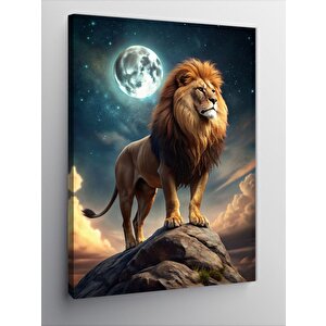 Kanvas Tablo Dolunay Ve Aslan 70x100 cm