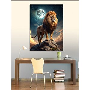 Kanvas Tablo Dolunay Ve Aslan 70x100 cm
