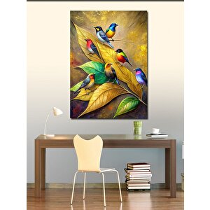 Kanvas Tablo Yapraklardaki Kuşlar 70x100 cm