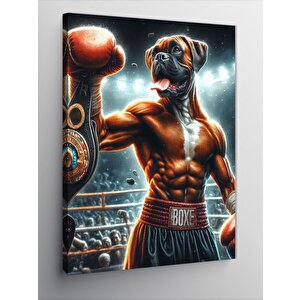 Kanvas Tablo Kaslı Boksör Köpek 50x70 cm