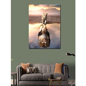Kanvas Tablo Yavru Aslan Ve Gölgesi 70x100 cm