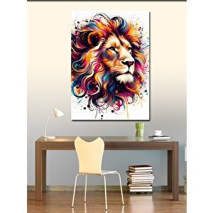Kanvas Tablo Renkli Aslan 100x140 cm
