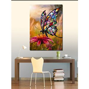 Kanvas Tablo Vitray Kanatlı Kelebek 70x100 cm