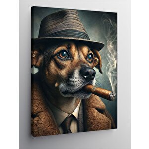 Kanvas Tablo Puro İçen Dedektif Köpek