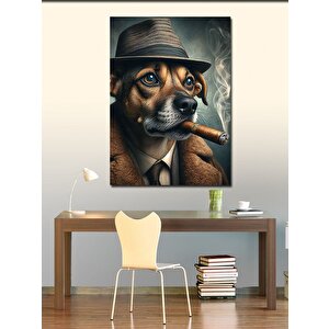 Kanvas Tablo Puro İçen Dedektif Köpek