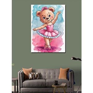 Kanvas Tablo Pembe Kıyafetli Balerin Ayı 50x70 cm