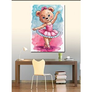 Kanvas Tablo Pembe Kıyafetli Balerin Ayı 50x70 cm