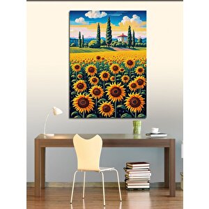 Kanvas Tablo Günebakan Ayçiçeği Tarlası 70x100 cm