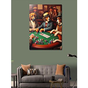 Kanvas Tablo İskambil Oynayan Köpekler 100x140 cm