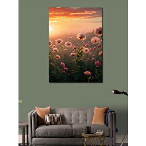 Kanvas Tablo Pembe Çiçek Tarlası 70x100 cm