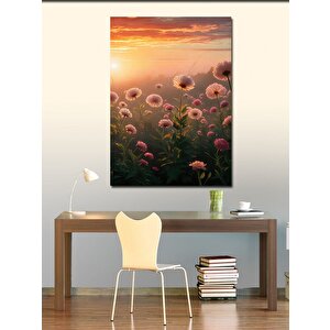 Kanvas Tablo Pembe Çiçek Tarlası 70x100 cm