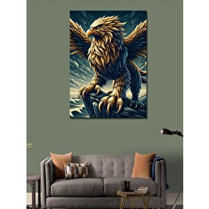 Kanvas Tablo Kanatlı Aslan Gövdeli Kartal 100x140 cm