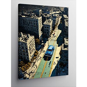Kanvas Tablo Arabalar Ve Şehirler 50x70 cm