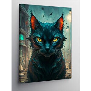 Kanvas Tablo Sevimli Siyah Kedi 70x100 cm