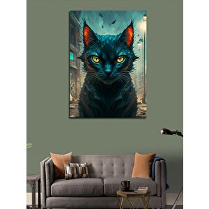 Kanvas Tablo Sevimli Siyah Kedi 70x100 cm