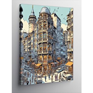 Kanvas Tablo İstanbul'dan Bir Manzara 100x140 cm