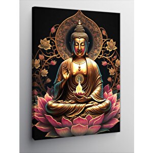 Kanvas Tablo Buda Heykeli Ve Lotus Çiçeği 70x100 cm