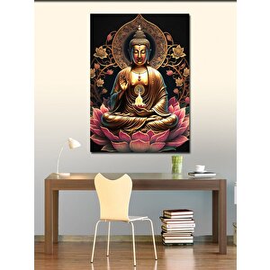 Kanvas Tablo Buda Heykeli Ve Lotus Çiçeği 70x100 cm