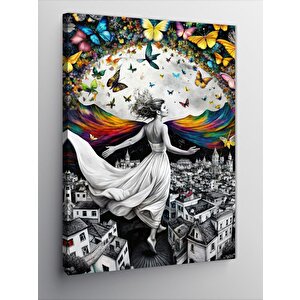 Kanvas Tablo Kuşlar Ve Kadın 70x100 cm