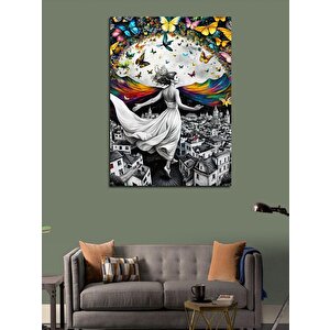 Kanvas Tablo Kuşlar Ve Kadın 50x70 cm