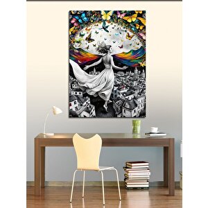 Kanvas Tablo Kuşlar Ve Kadın 50x70 cm