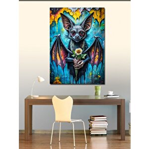 Kanvas Tablo Çiçek Tutan Yarasa 100x140 cm